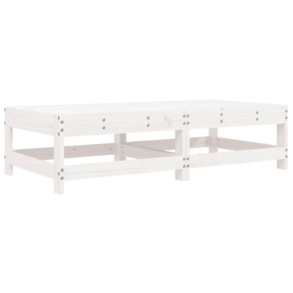 Repose-pieds de jardin coussins lot de 2 blanc bois pin massif