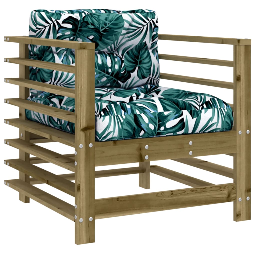 Chaises de jardin avec coussins lot de 2 bois de pin imprégné