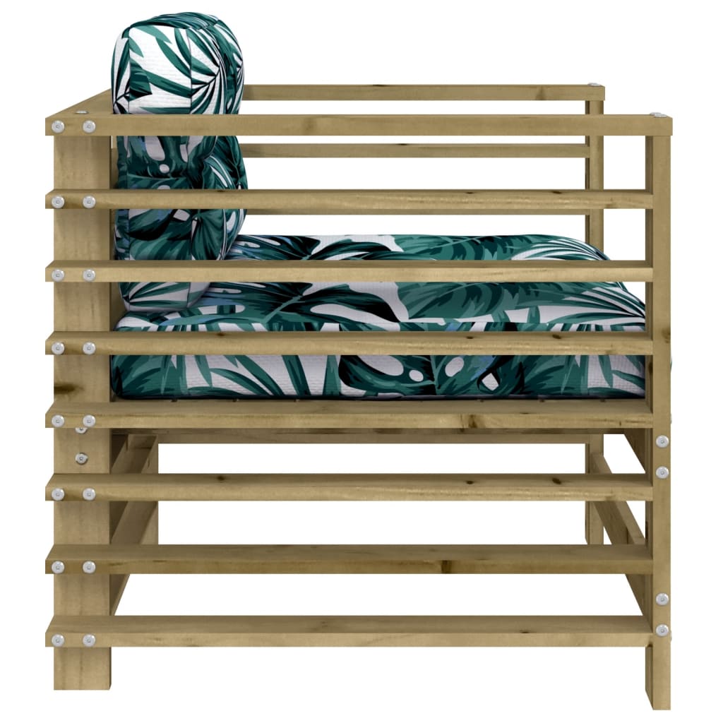 Chaises de jardin avec coussins lot de 2 bois de pin imprégné