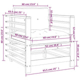 Chaises de jardin avec coussins lot de 2 bois de pin imprégné