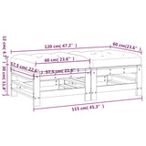 Repose-pieds de jardin avec coussins lot de 2 bois pin massif