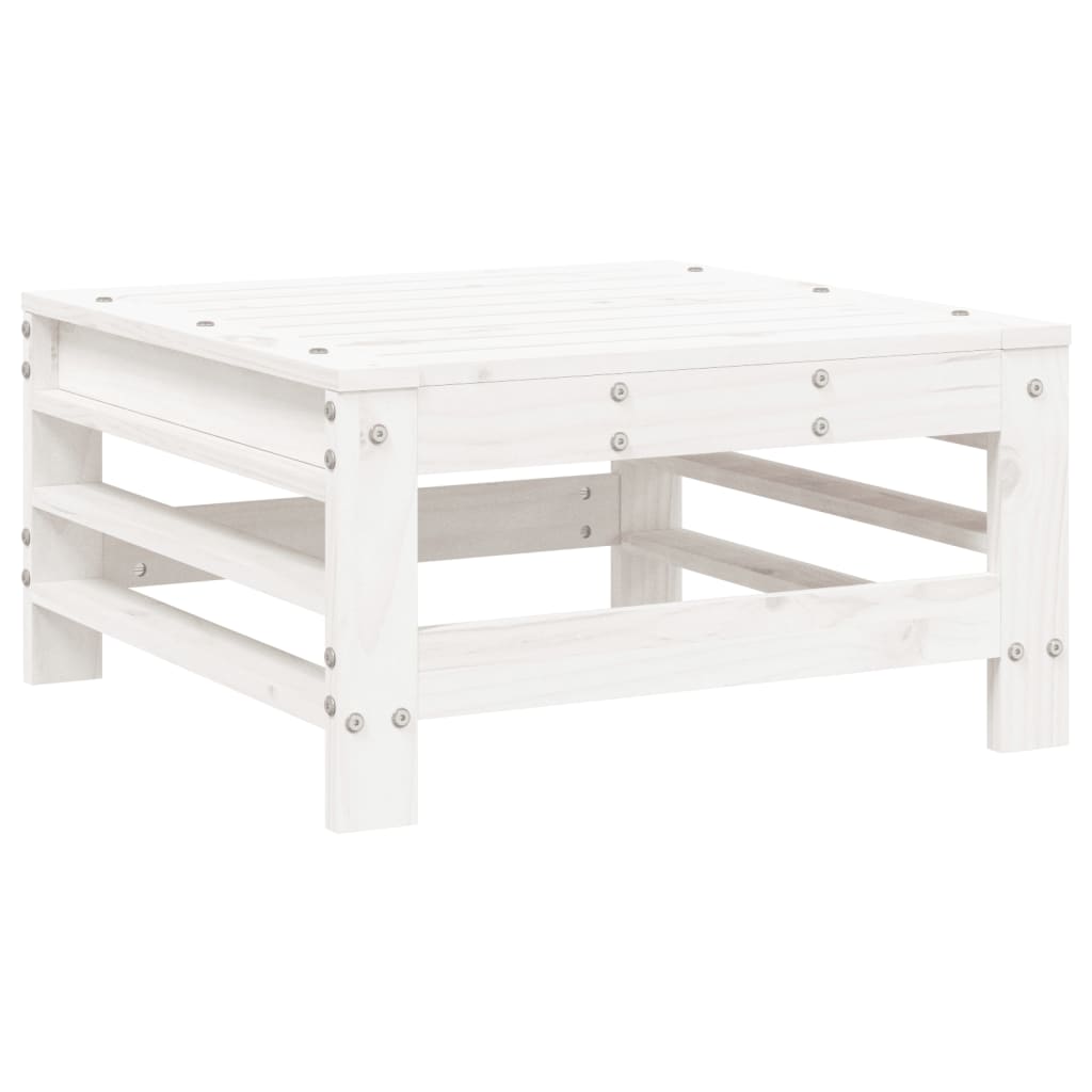 Repose-pieds de jardin coussins lot de 2 blanc bois pin massif