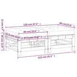 Repose-pieds de jardin coussins lot de 2 blanc bois pin massif