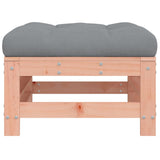 Garden footstool and cushions set of 2 solid douglas wood