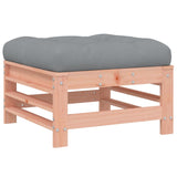 Garden footstool and cushions set of 2 solid douglas wood