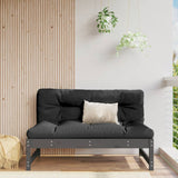 Central sofa 120x80 cm gray solid pine wood