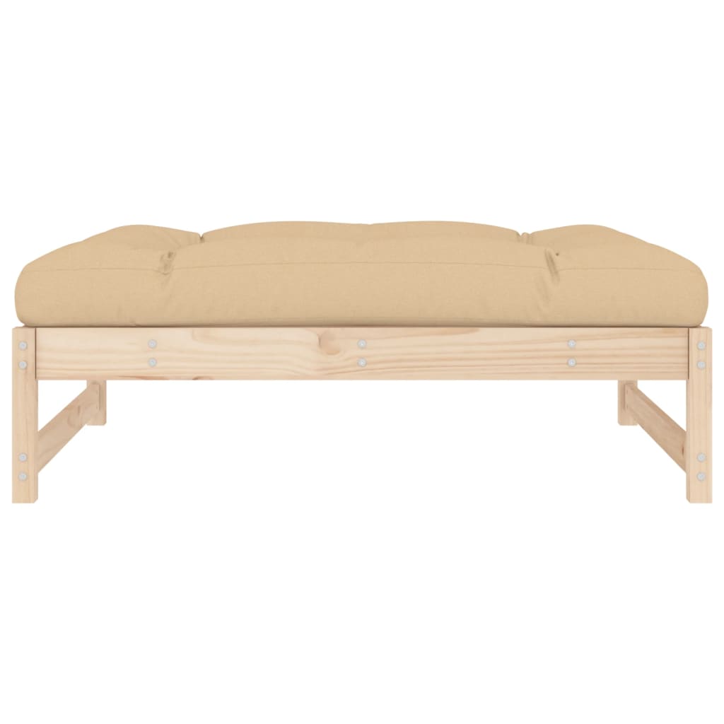 Repose-pied de jardin 120x80 cm bois de pin massif