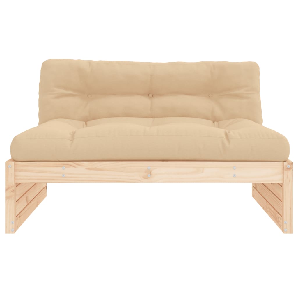 Central sofa 120x80 cm solid pine wood