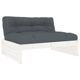 Zentrales Sofa 120x80 cm aus weißem massivem Kiefernholz