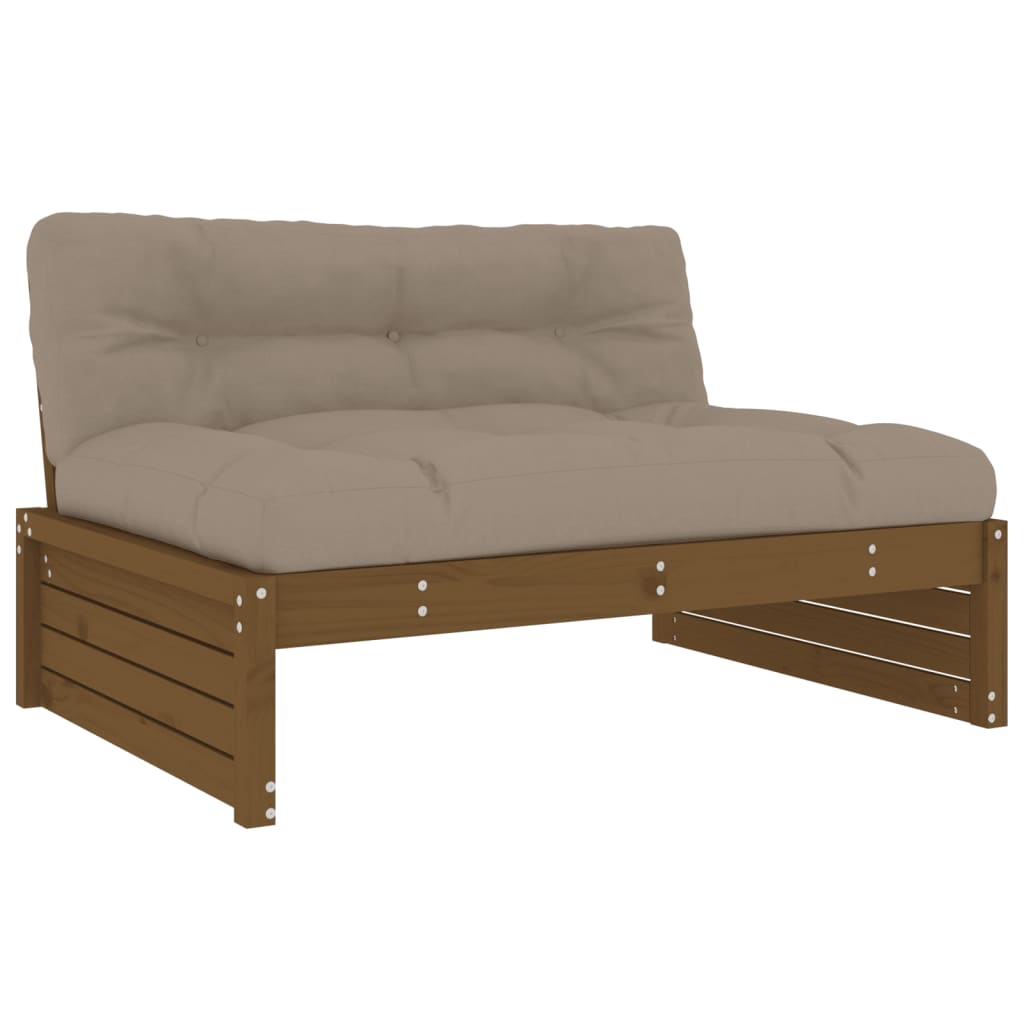 Central sofa 120x80 cm honey brown solid pine wood