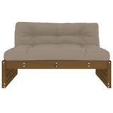 Central sofa 120x80 cm honey brown solid pine wood