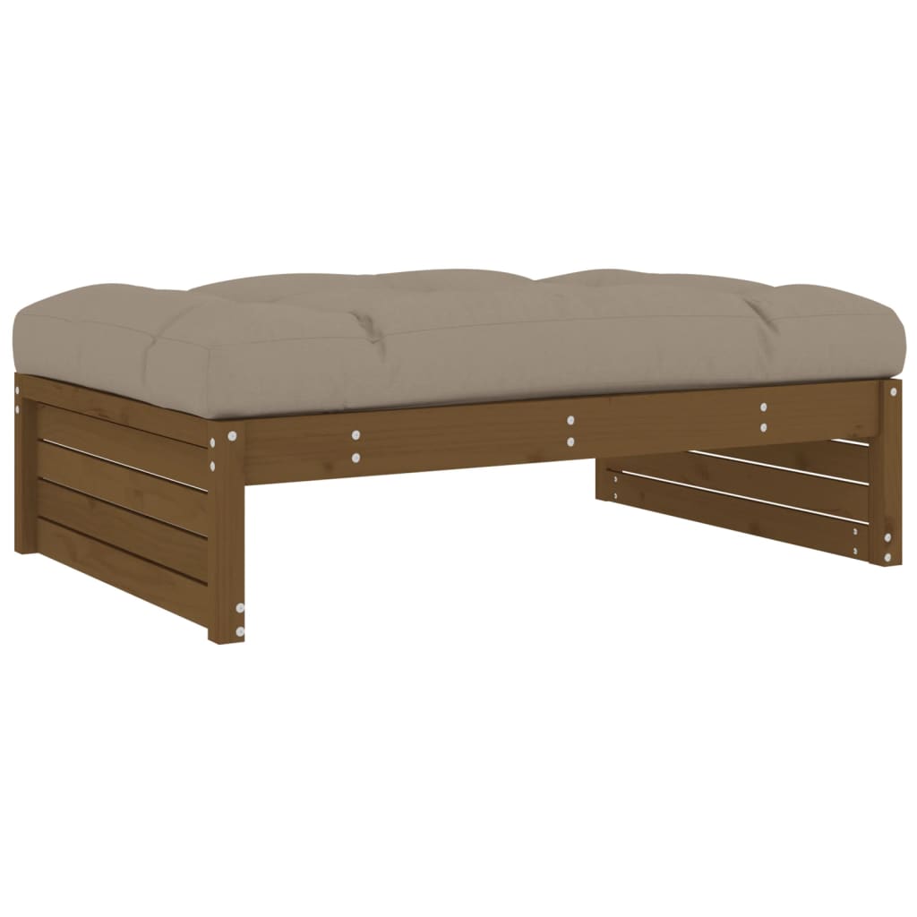 Repose-pied de jardin 120x80 cm marron miel bois de pin massif