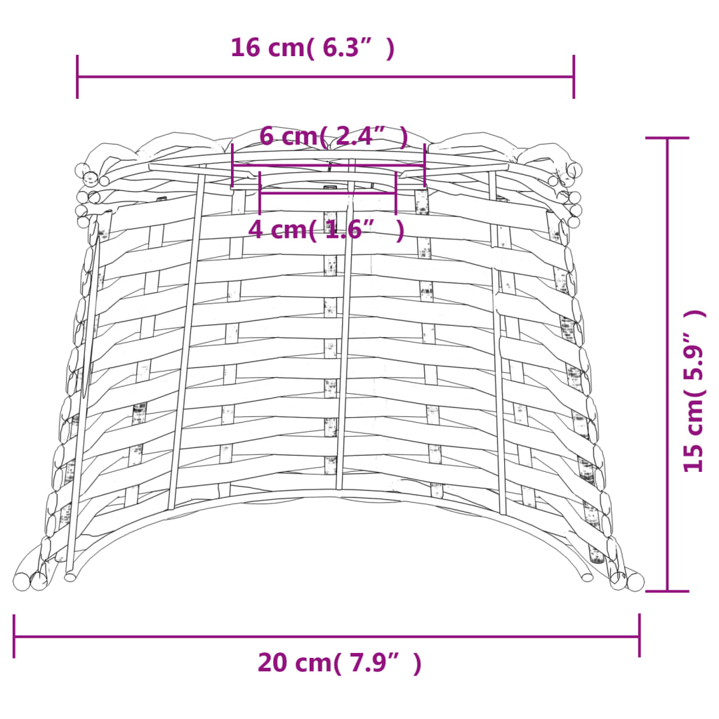 White ceiling lampshade Ø20x15 cm wicker