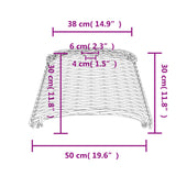 Weißer Deckenlampenschirm Ø50x30 cm aus Korbgeflecht