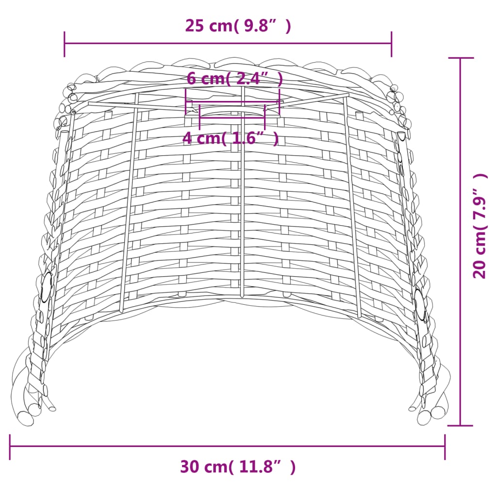 Brauner Deckenlampenschirm Ø30x20 cm aus Korbgeflecht