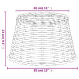 Weißer Lampenschirm aus Korbgeflecht Ø38x23 cm