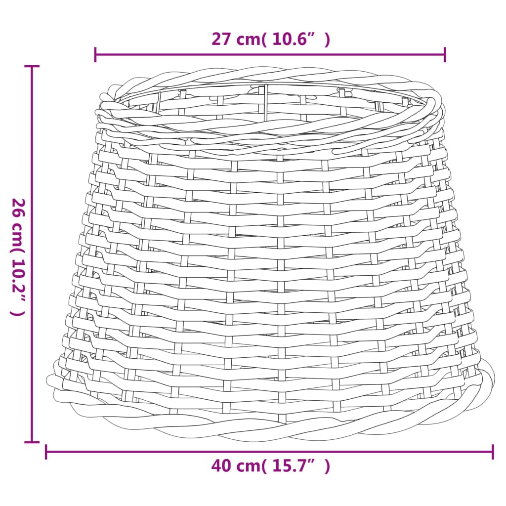 Abat-jour blanc Ø40x26 cm osier