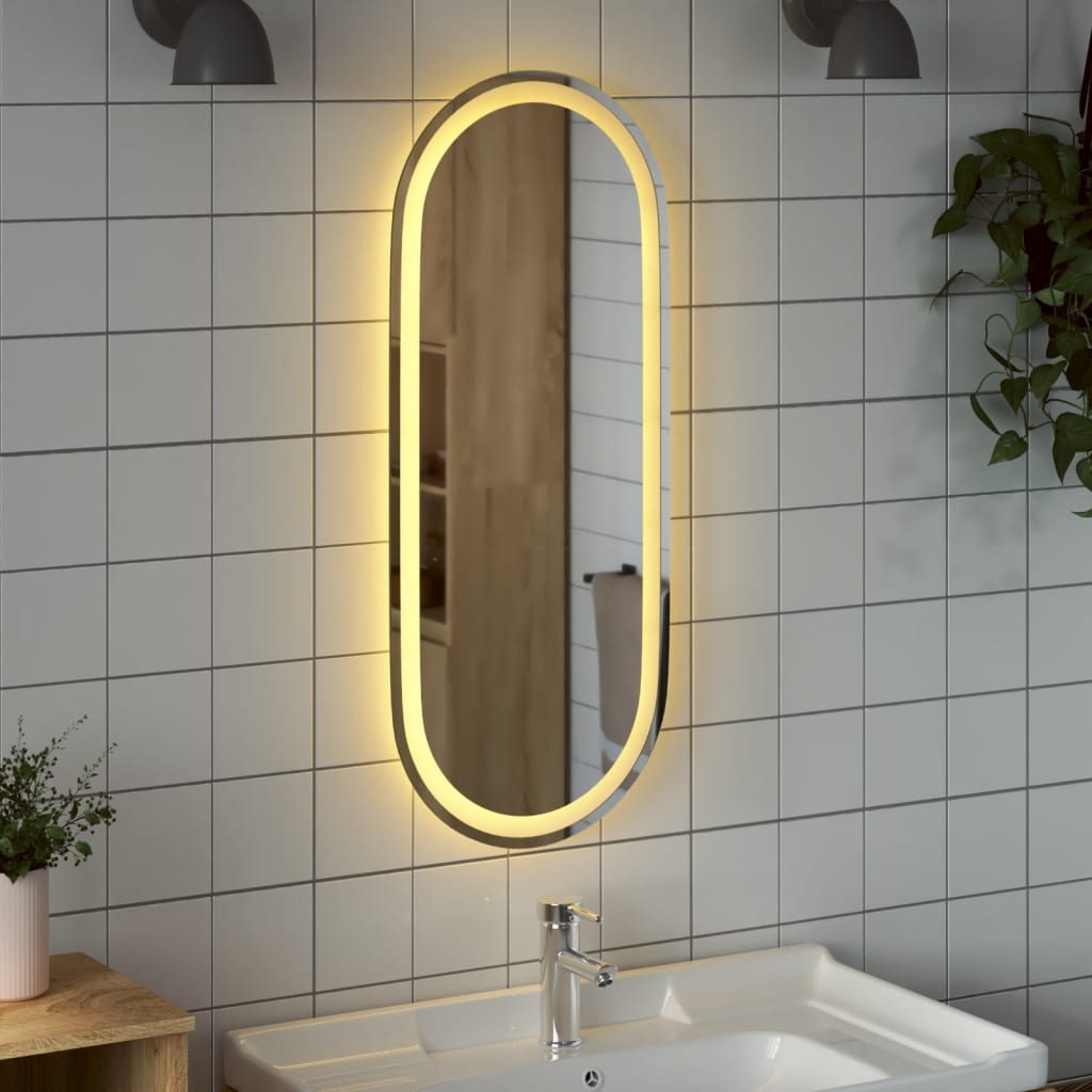 Miroir de salle de bain à LED 90x40 cm ovale