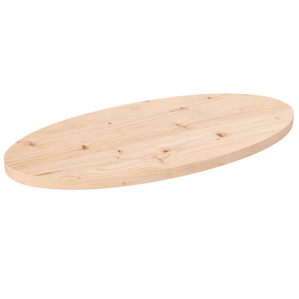 Table top 70x35x2.5 cm solid pine wood oval