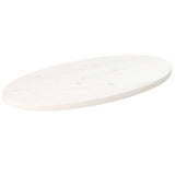 White table top 80x40x2.5 cm solid pine wood oval