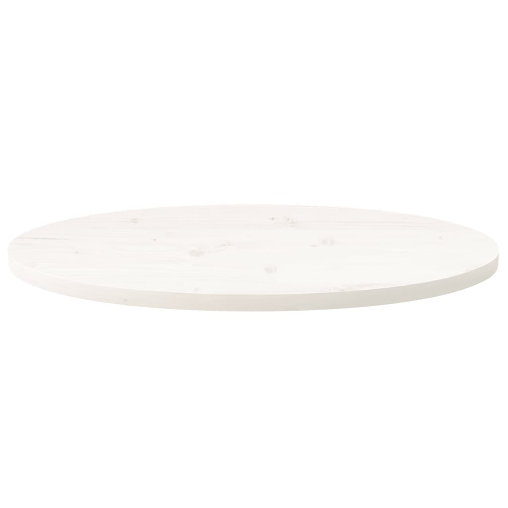 White table top 80x40x2.5 cm solid pine wood oval