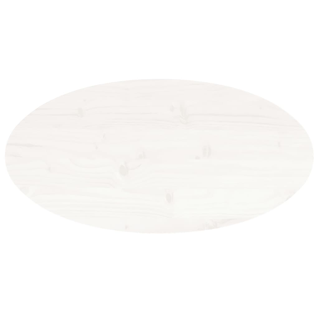 White table top 80x40x2.5 cm solid pine wood oval