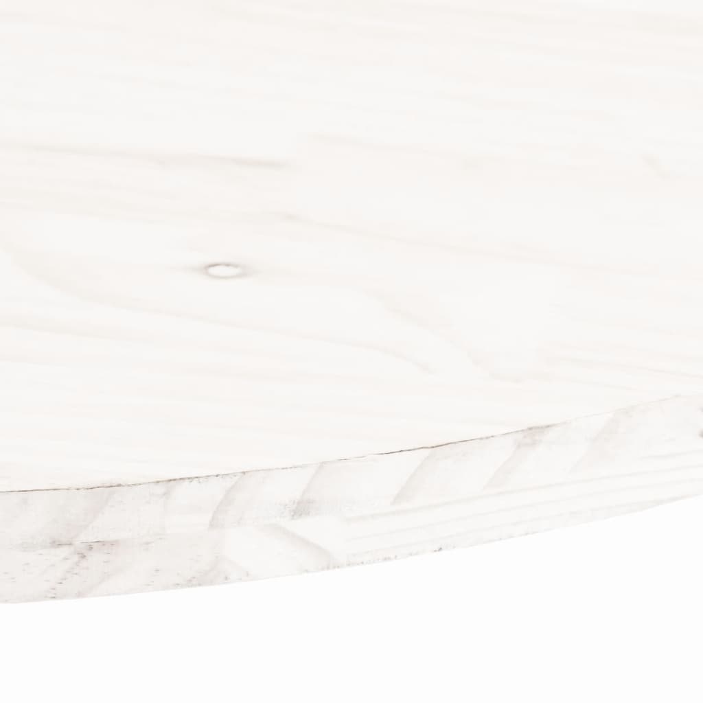 White table top 80x40x2.5 cm solid pine wood oval