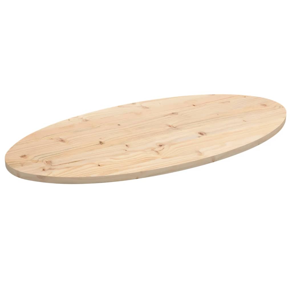 Table top 100x50x2.5 cm solid pine wood oval