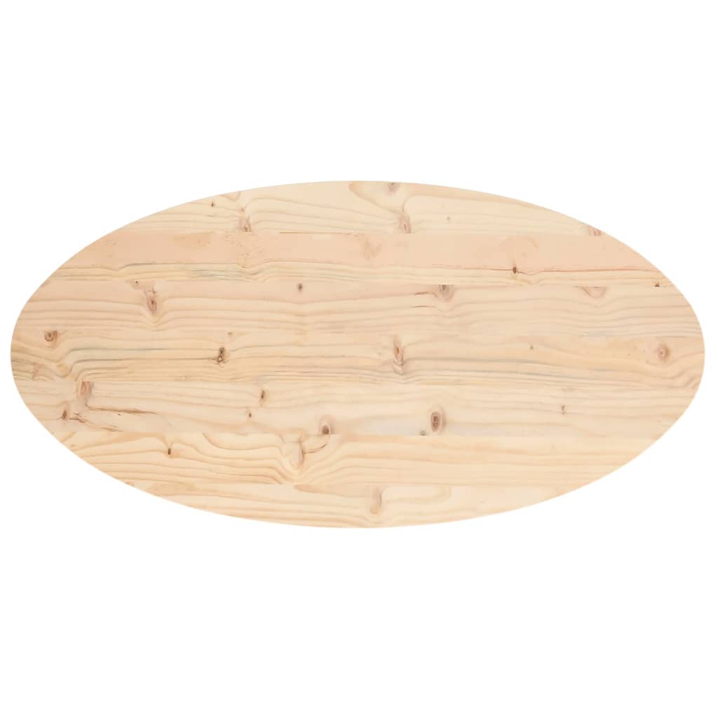 Table top 100x50x2.5 cm solid pine wood oval