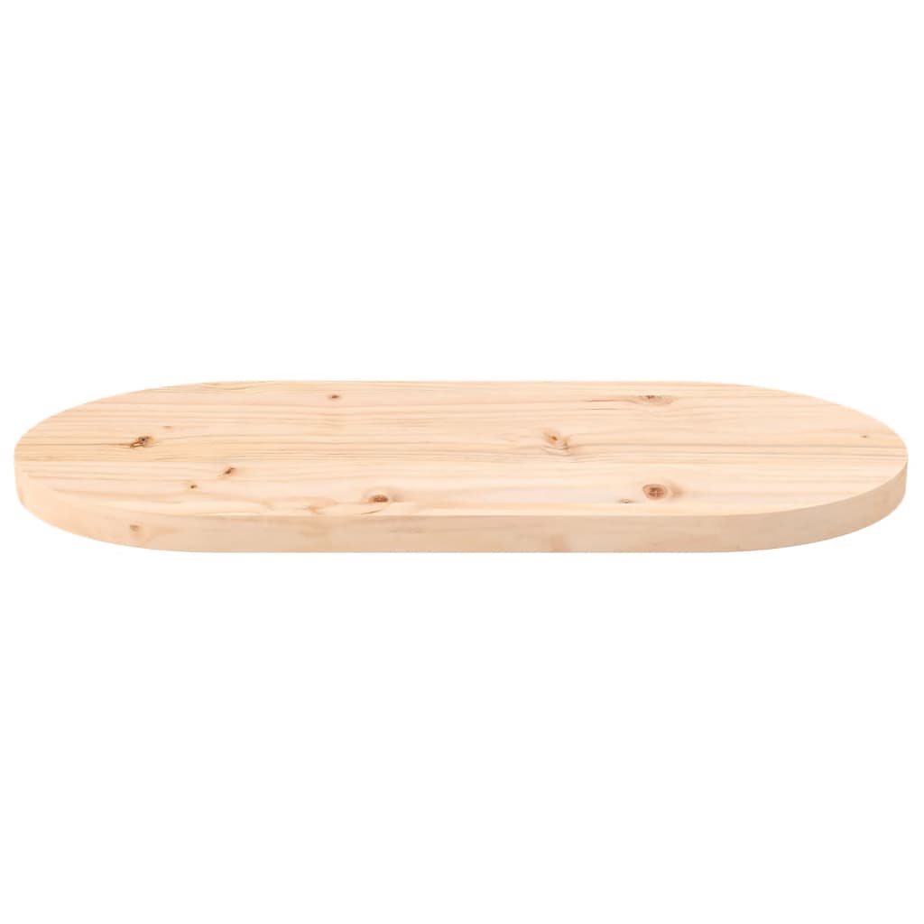 Table top 60x30x2.5 cm solid pine wood oval