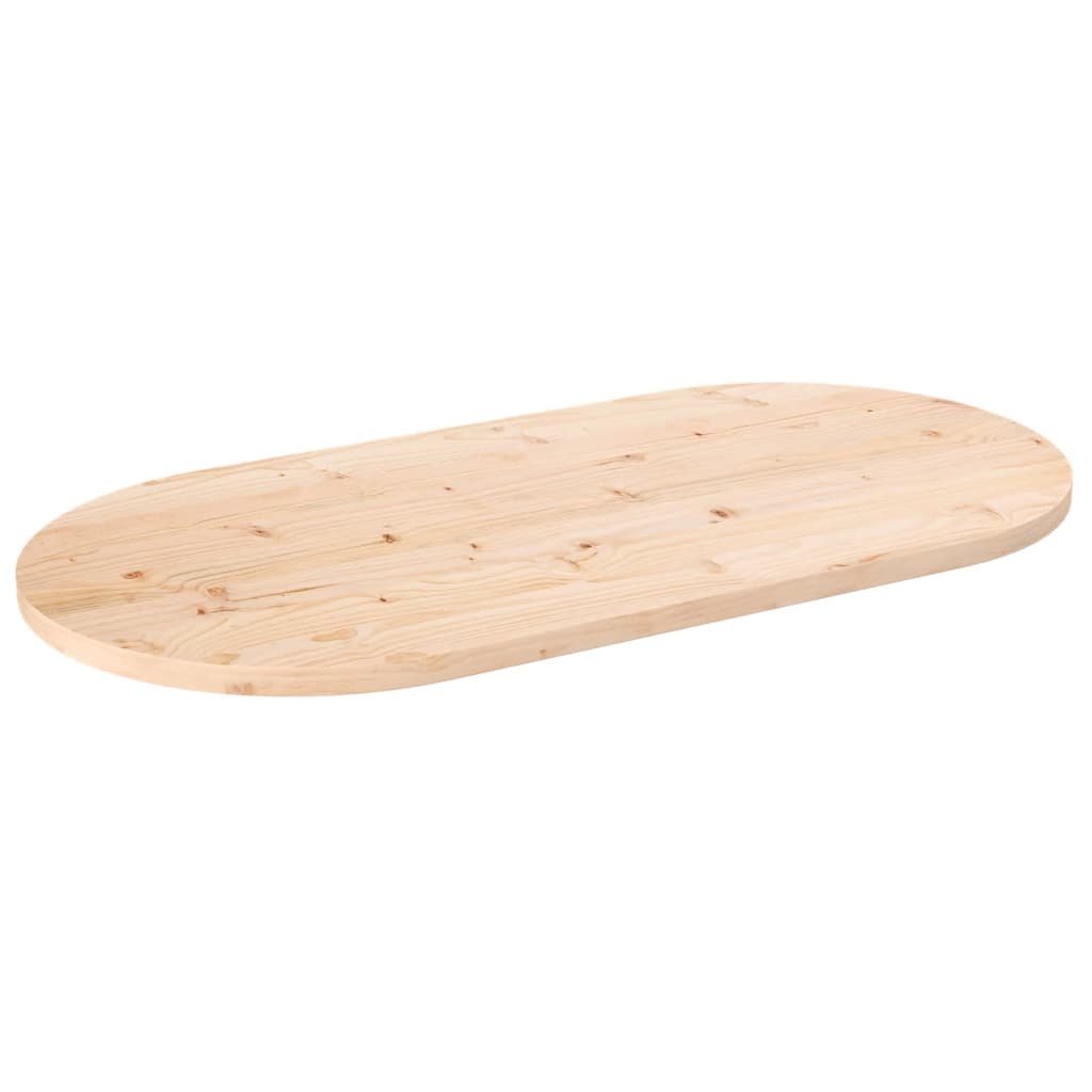 Table top 100x50x2.5 cm solid pine wood oval