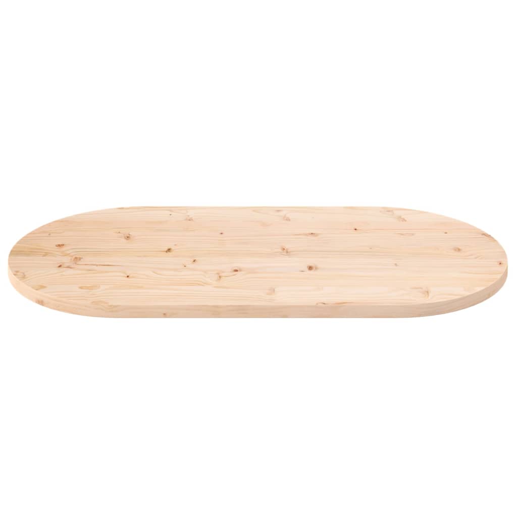 Table top 100x50x2.5 cm solid pine wood oval