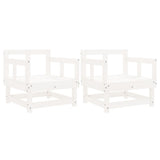 Garden chairs set of 2 white solid pine wood