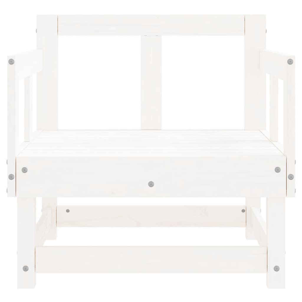 Garden chairs set of 2 white solid pine wood