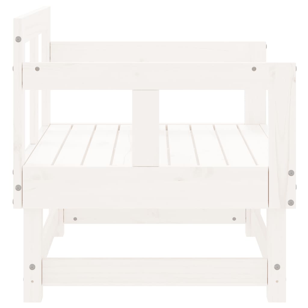 Garden chairs set of 2 white solid pine wood