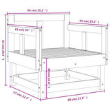 Gartenstühle 2er-Set aus weißem massivem Kiefernholz