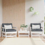 Garden chairs set of 2 white solid pine wood