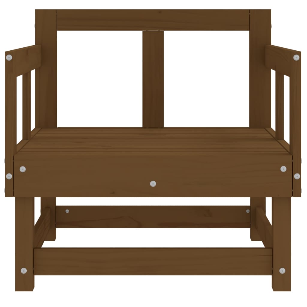 Chaises de jardin lot de 2 marron miel bois massif de pin