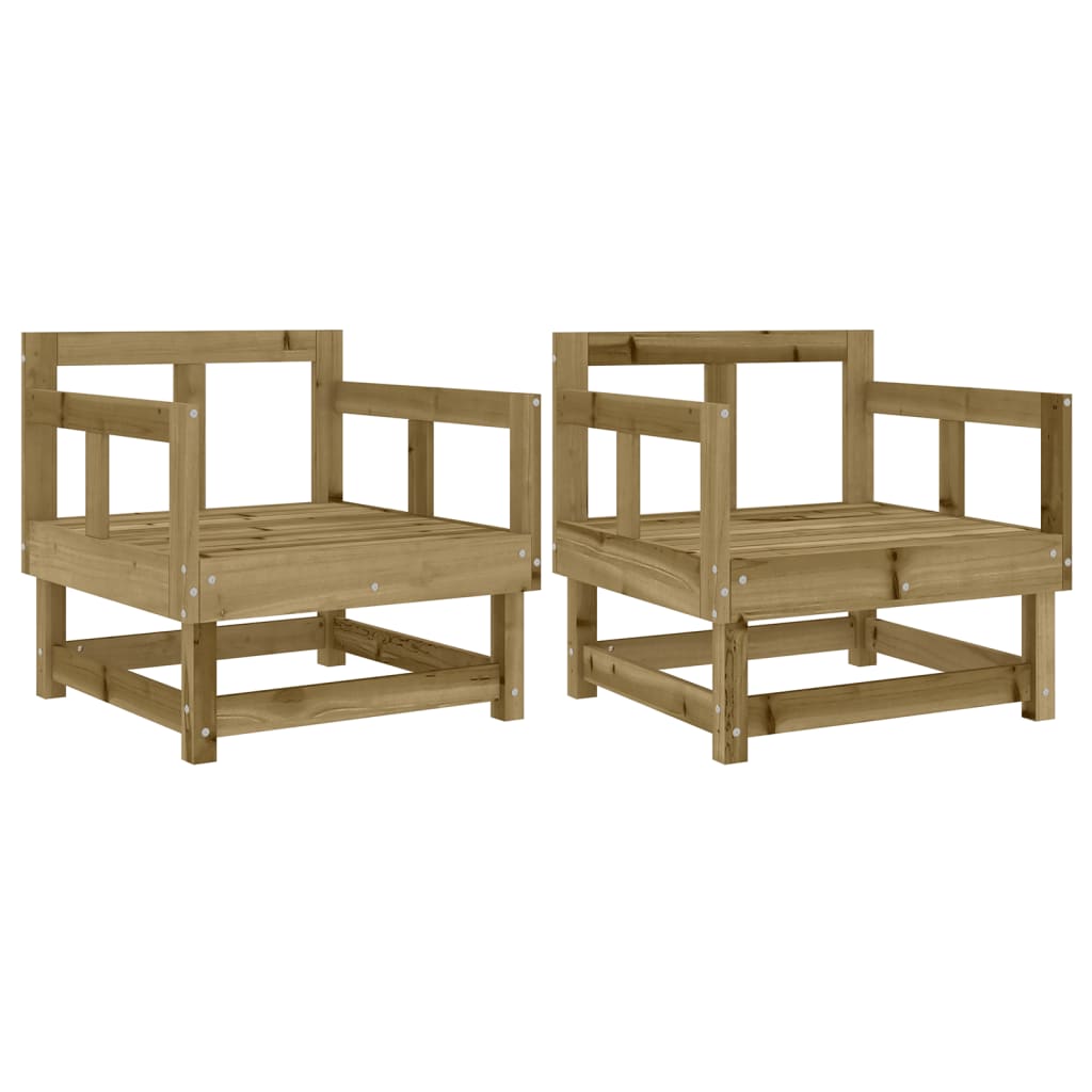 Chaises de jardin lot de 2 bois de pin imprégné