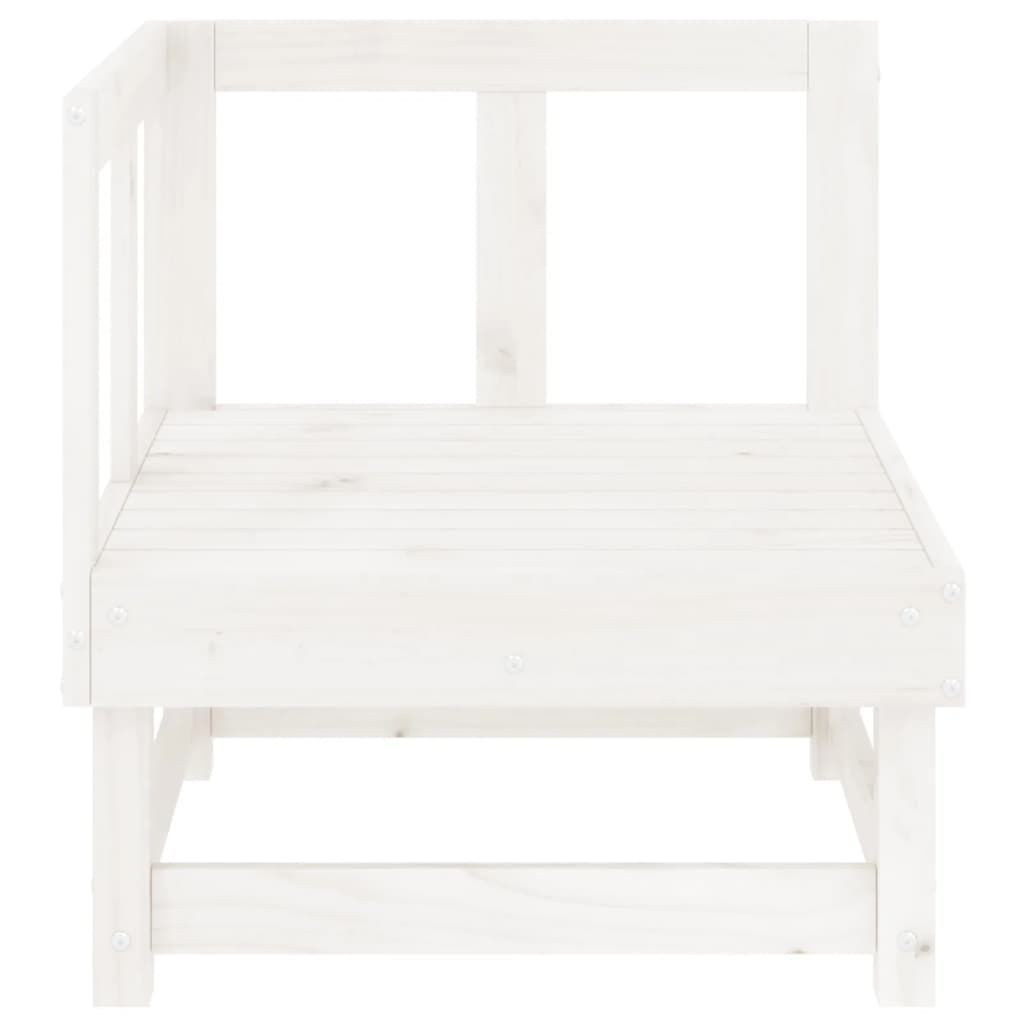 Canapés d'angle de jardin 2 pcs blanc bois de pin massif