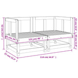 Garten-Ecksofas, 2 Stück, weißes, massives Kiefernholz