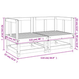 Garten-Ecksofas, 2 Stück, graues massives Kiefernholz