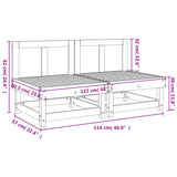 Canapés centraux de jardin 2 pcs bois de pin massif