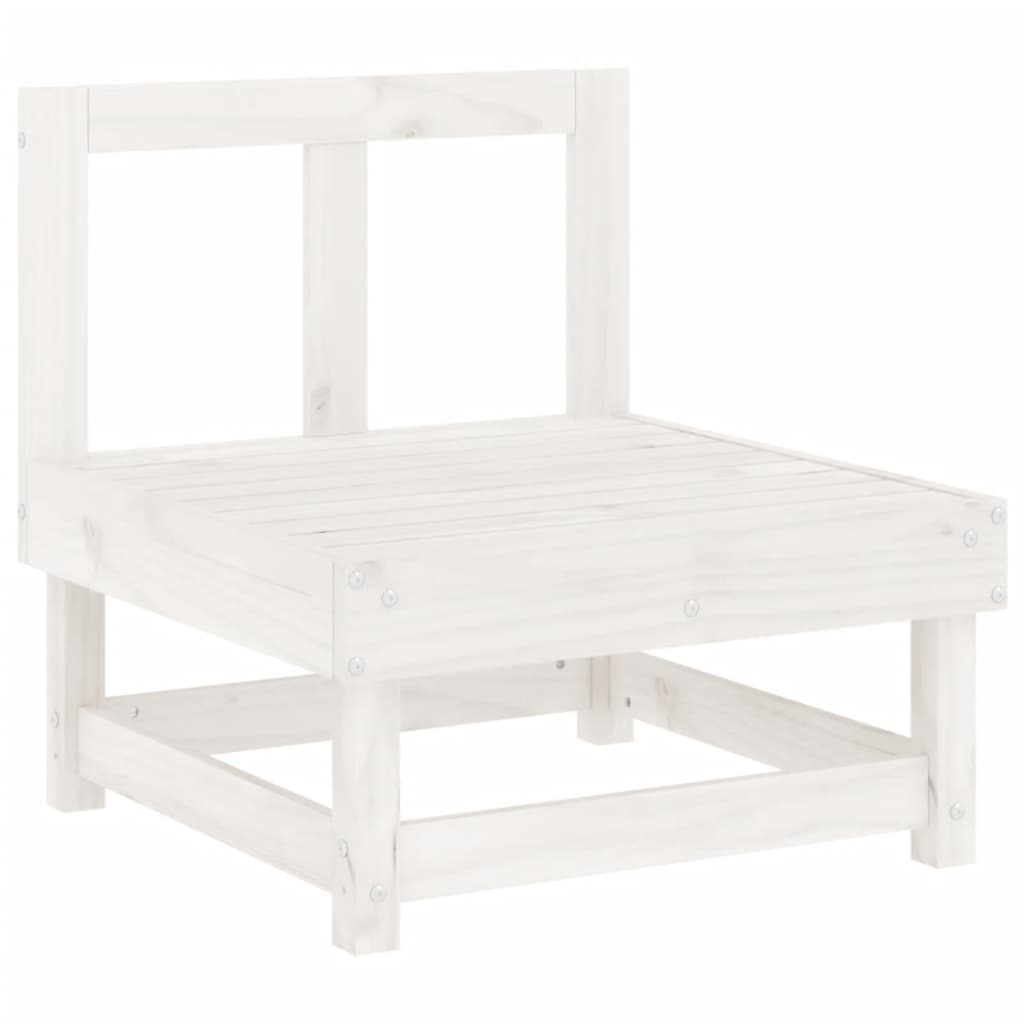 Canapés centraux de jardin 2 pcs blanc bois de pin massif