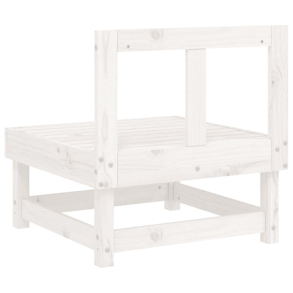 Canapés centraux de jardin 2 pcs blanc bois de pin massif