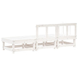 Salon de jardin 3 pcs blanc bois massif de pin