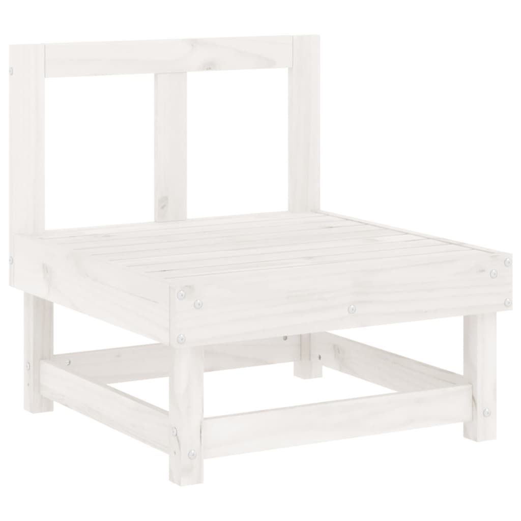 Salon de jardin 3 pcs blanc bois massif de pin