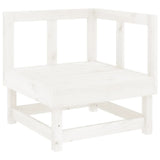 Salon de jardin 3 pcs blanc bois massif de pin