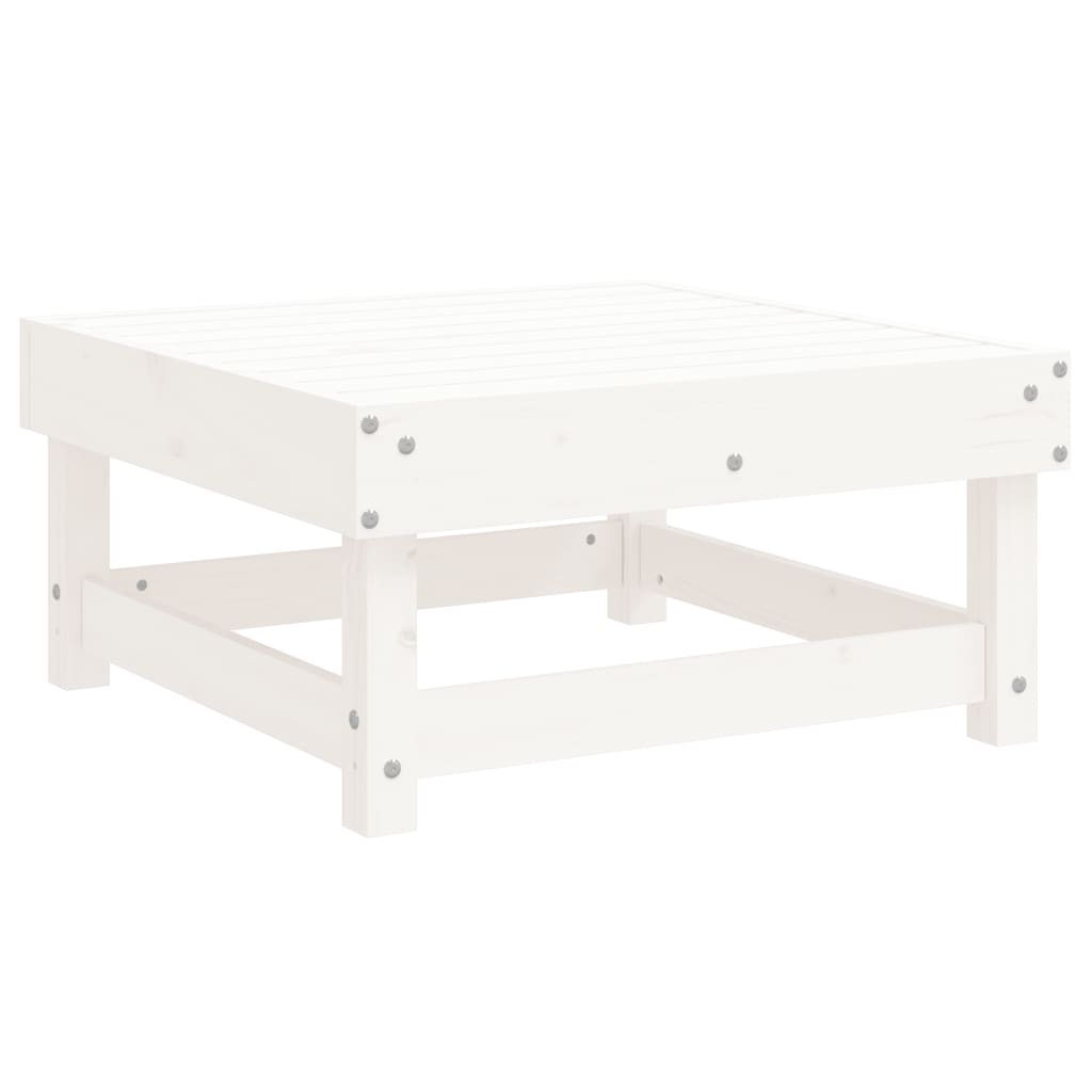 Salon de jardin 3 pcs blanc bois massif de pin