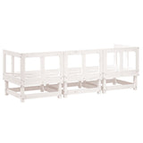 Salon de jardin 3 pcs blanc bois massif de pin